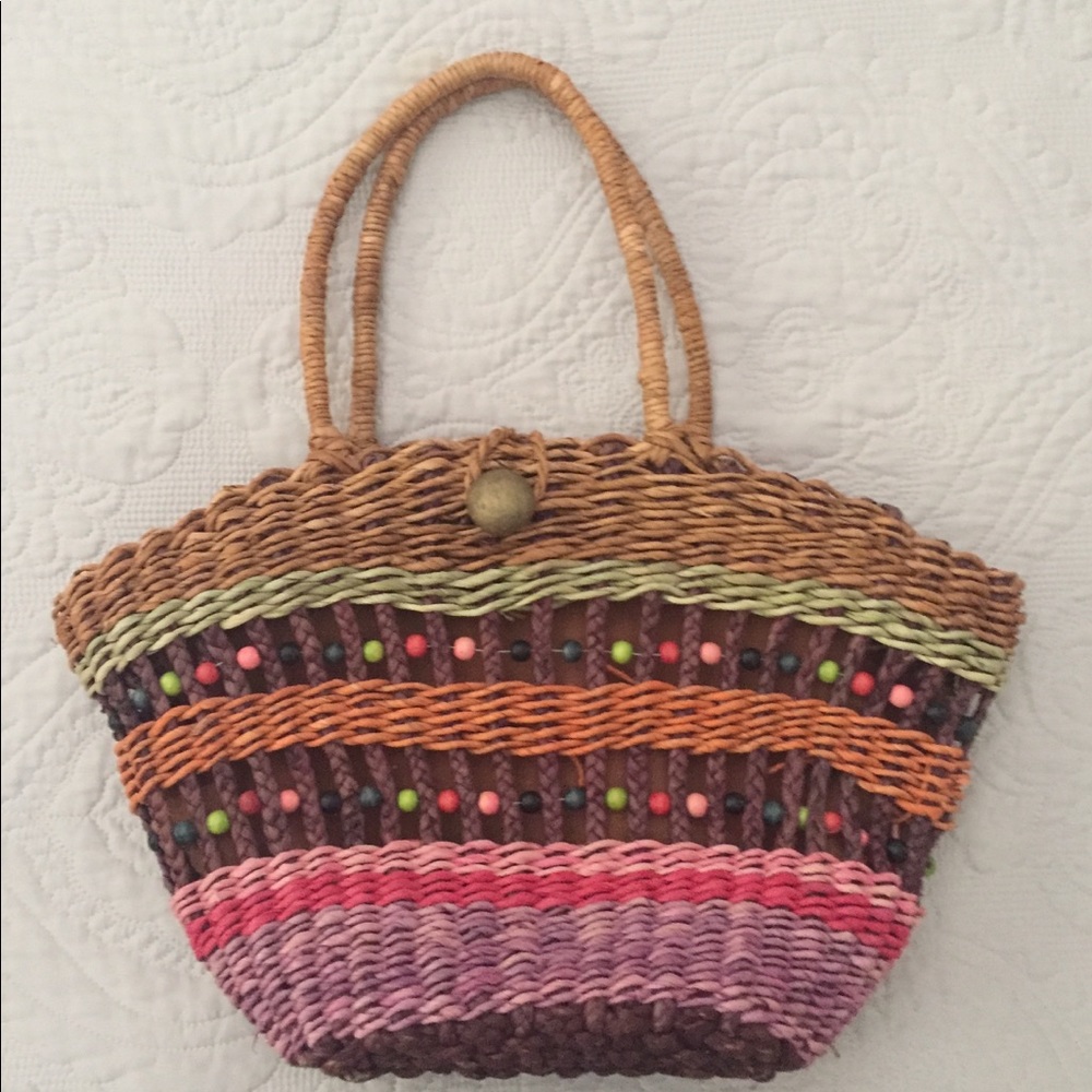 Wicker Rattan Tote/Hand Bag